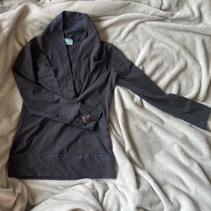 Smoking Lily hand screen printed top, boho hippie athleisure gorpcore